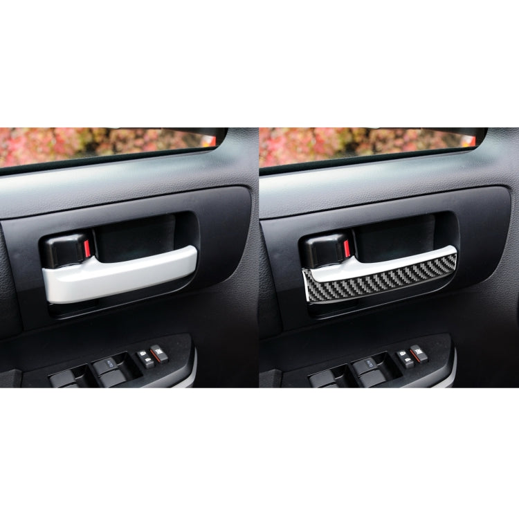 4 PCS / Set Carbon Fiber Car Inner Handle Decorative Sticker for Toyota Tundra 2014-2018, Left Right Driving Universal - Car Interior Mouldings by PMC Jewellery | Online Shopping South Africa | PMC Jewellery | Buy Now Pay Later Mobicred