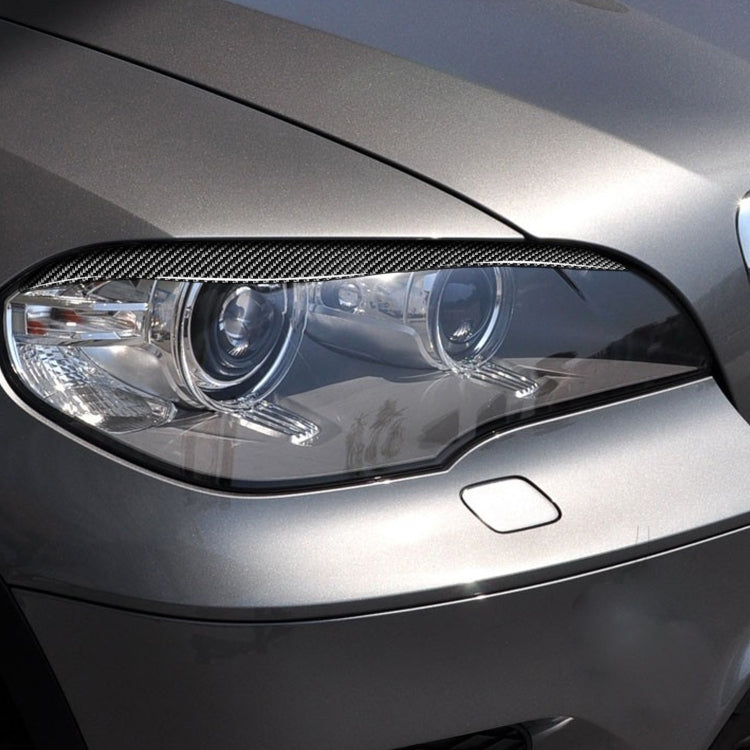 2 PCS / Set Carbon Fiber Car Lamp Eyebrow Decorative Sticker for BMW X5/E70 2010-2012, Drop Glue Version - Lamp Decoration by PMC TechLife | Online Shopping South Africa | PMC TechLife | Buy Now Pay Later Mobicred