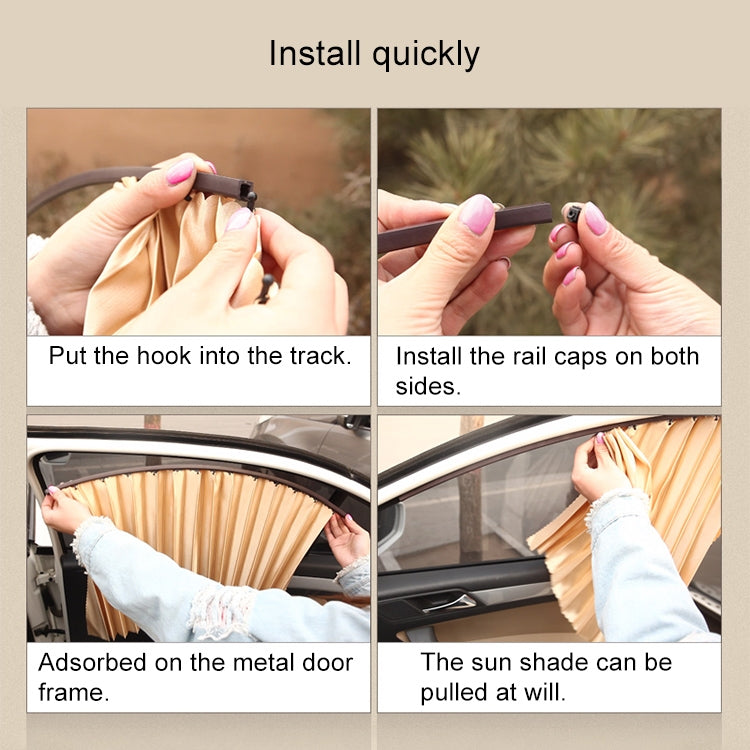 4 in 1 Car Auto Sunshade Curtains Windshield Cover Set (Black) - Aluminum Film PEVA by PMC TechLife | Online Shopping South Africa | PMC TechLife | Buy Now Pay Later Mobicred
