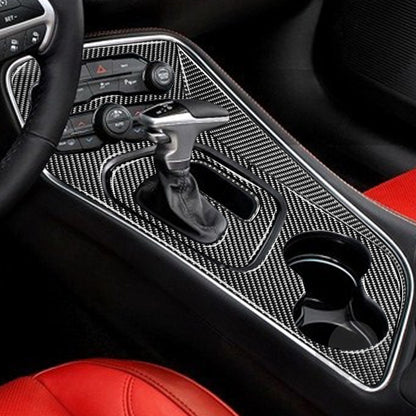 4 PCS / Set Carbon Fiber Car Central Control Gear Decorative Sticker for Dodge Challenger 2015 to Now, Left Driving - Car Interior Mouldings by PMC Jewellery | Online Shopping South Africa | PMC Jewellery | Buy Now Pay Later Mobicred