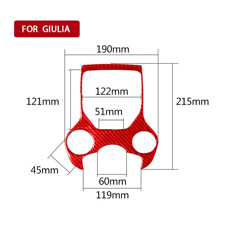Carbon Fiber Car Gear Panel Decorative Sticker for Alfa Romeo Giulia 2017-2019,Left and Right Drive Universal (Red) - Car Interior Mouldings by PMC Jewellery | Online Shopping South Africa | PMC Jewellery | Buy Now Pay Later Mobicred