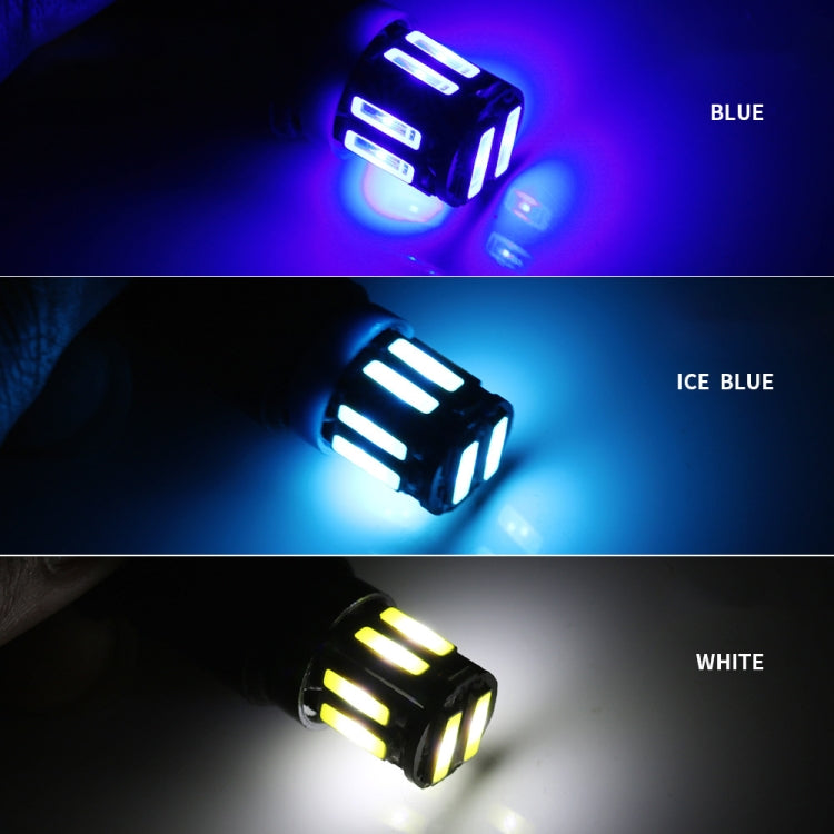 10pcs T10 DC12V / 0.96W / 0.08A Car Clearance Light 10LEDs SMD-7020 Lamp Beads (Ice Blue Light) - Clearance Lights by PMC Jewellery | Online Shopping South Africa | PMC Jewellery | Buy Now Pay Later Mobicred