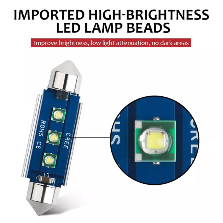 2pcs 36mm IC12V /  2.76W / 0.23A / 300LM 3LEDs SMD Car Reading Lamp Dome Light - Dome Lights by PMC TechLife | Online Shopping South Africa | PMC TechLife | Buy Now Pay Later Mobicred