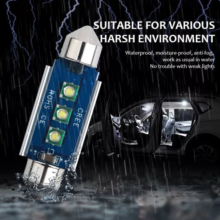 2pcs 41mm IC12V /  2.76W / 0.23A / 300LM 3LEDs SMD Car Reading Lamp Dome Light - Dome Lights by PMC TechLife | Online Shopping South Africa | PMC TechLife | Buy Now Pay Later Mobicred