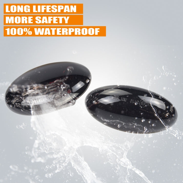 2pcs For Peugeot 1007 Car Dynamic LED Fender Side Light 817300H010 (Transparent Black) - Arrow Turn Lights by PMC TechLife | Online Shopping South Africa | PMC TechLife | Buy Now Pay Later Mobicred