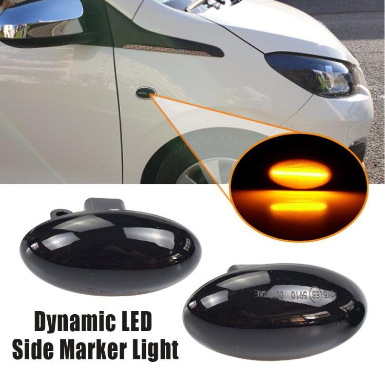 2pcs For Peugeot 1007 Car Dynamic LED Fender Side Light 817300H010 (Transparent Black) - Arrow Turn Lights by PMC TechLife | Online Shopping South Africa | PMC TechLife | Buy Now Pay Later Mobicred