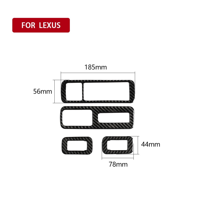 Car Carbon Fiber Window Glass Lift Decorative Sticker for Lexus RX300 / 270 / 200T / 450h 2016-2019, Right Drive - Car Interior Mouldings by PMC Jewellery | Online Shopping South Africa | PMC Jewellery | Buy Now Pay Later Mobicred