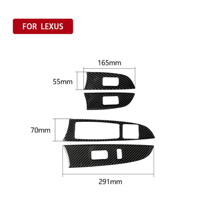 Car Carbon Fiber Window Glass Lift Decorative Sticker for Lexus IS250 300 350C 2006-2012, Left Drive - Car Interior Mouldings by PMC Jewellery | Online Shopping South Africa | PMC Jewellery | Buy Now Pay Later Mobicred