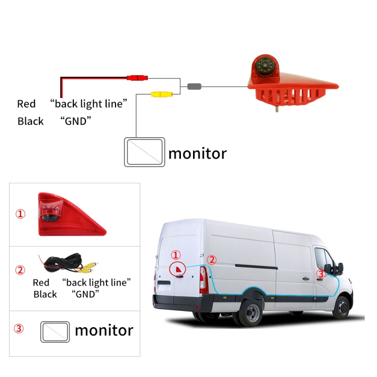 PZ462 Car Waterproof Brake Light View Camera for Renault / Nissan / Opel - Rear View Cameras by PMC TechLife | Online Shopping South Africa | PMC TechLife | Buy Now Pay Later Mobicred