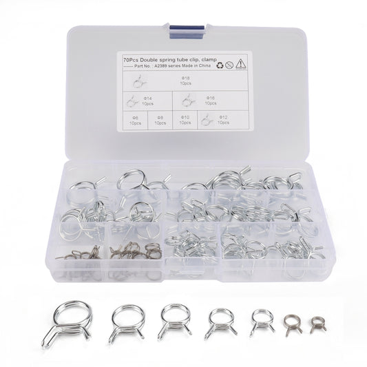 70 PCS Double Wire Spring Tube Clamp Water Pipe Clamps, Size: 6.0-18mm - Booster Cable & Clip by PMC Jewellery | Online Shopping South Africa | PMC Jewellery | Buy Now Pay Later Mobicred