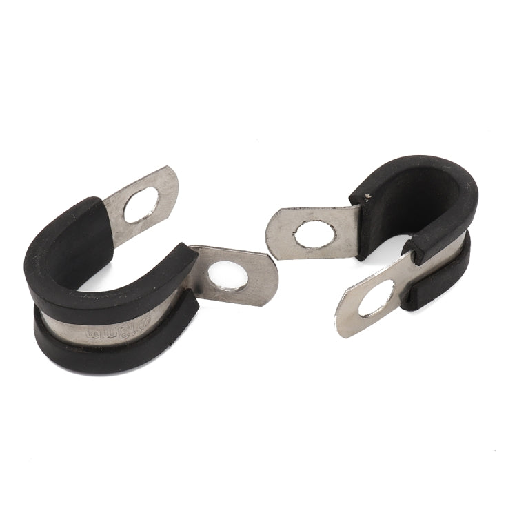 10 PCS Car Rubber Cushion Pipe Clamps Stainless Steel Clamps, Size: 5/16 inch (8mm) - Booster Cable & Clip by PMC Jewellery | Online Shopping South Africa | PMC Jewellery | Buy Now Pay Later Mobicred