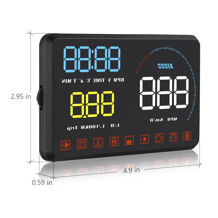 A9 5.5 inch Universal Car OBD2 HUD Vehicle-mounted Head Up Display (Blue) - Head Up Display System by PMC TechLife | Online Shopping South Africa | PMC TechLife | Buy Now Pay Later Mobicred
