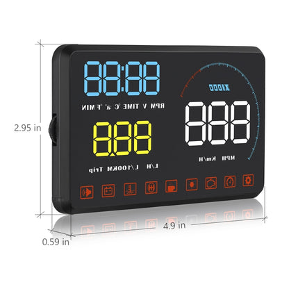 A9 5.5 inch Universal Car OBD2 HUD Vehicle-mounted Head Up Display (Blue) - Head Up Display System by PMC Jewellery | Online Shopping South Africa | PMC Jewellery | Buy Now Pay Later Mobicred