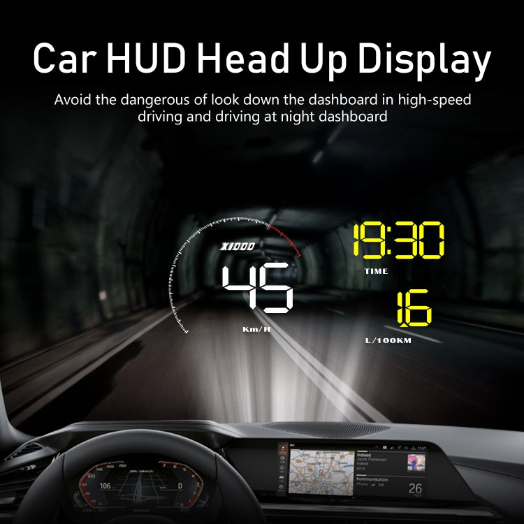 A9 5.5 inch Universal Car OBD2 HUD Vehicle-mounted Head Up Display (Blue) - Head Up Display System by PMC TechLife | Online Shopping South Africa | PMC TechLife | Buy Now Pay Later Mobicred