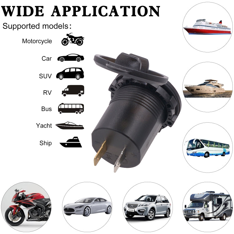 Universal Car Dual Port USB Charger Power Outlet Adapter 4.2A 5V IP66 with LED Digital Voltmeter + 60cm Cable(Red Light) - DIY Modified Charger by PMC TechLife | Online Shopping South Africa | PMC TechLife | Buy Now Pay Later Mobicred