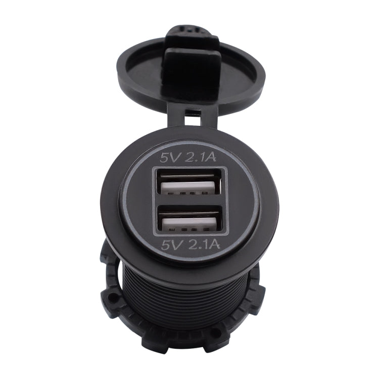 Universal Car Dual USB Charger Power Outlet Adapter 4.2A 5V IP66 with Aperture + 60cm Cable(Red Light) - free shipping - PMC TechLife - Order now!