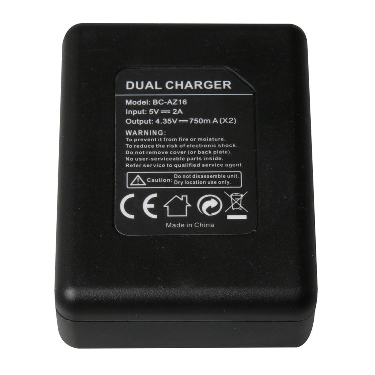 BC-AZ16 Digital Camera USB Dual Batteries Charger for Xiaomi Xiaoyi II 4K - Charger by PMC TechLife | Online Shopping South Africa | PMC TechLife | Buy Now Pay Later Mobicred