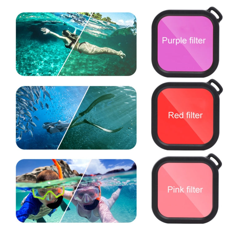 45m Waterproof Case + Touch Back Cover + Color Lens Filter for GoPro HERO8 Black (Purple) - Waterproof Cases by PMC Jewellery | Online Shopping South Africa | PMC Jewellery | Buy Now Pay Later Mobicred
