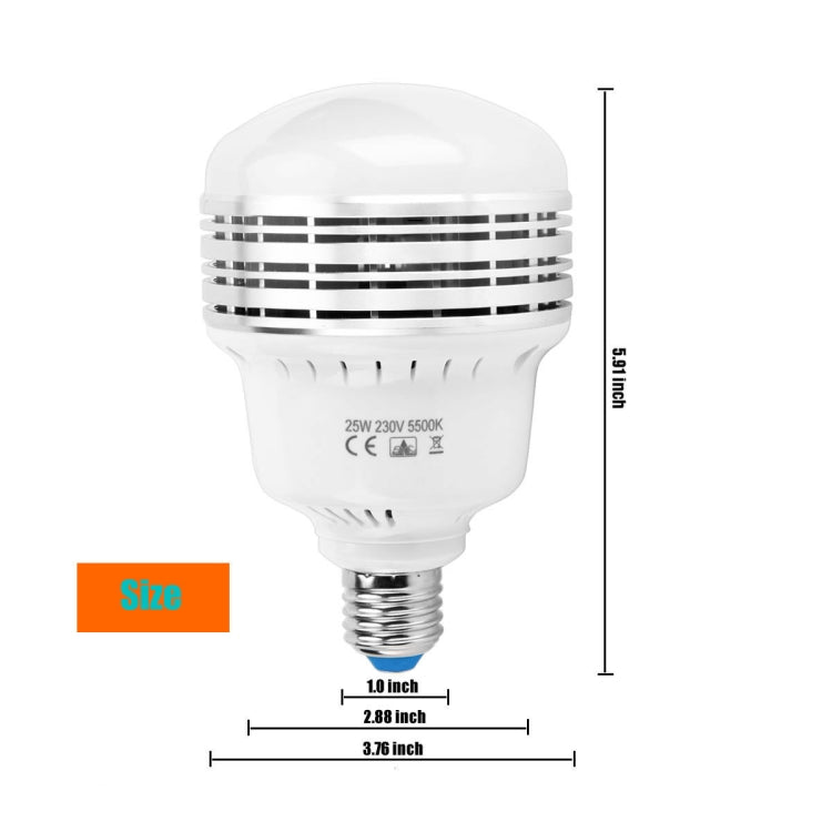 MANTOO PGL25 25W 230V 5500K 2990LM LED Light Bulb for Photography Lighting - free shipping - PMc TechLife - Order now!