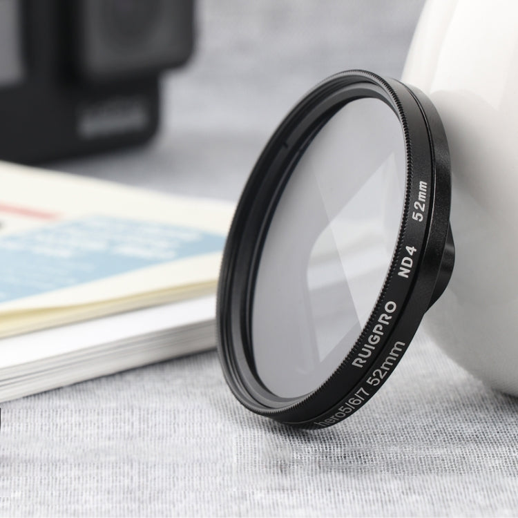 RUIGPRO for GoPro HERO 7/6 /5 Professional 52mm ND4 Lens Filter with Filter Adapter Ring & Lens Cap - Lens Filter by RUIGPRO | Online Shopping South Africa | PMC TechLife | Buy Now Pay Later Mobicred
