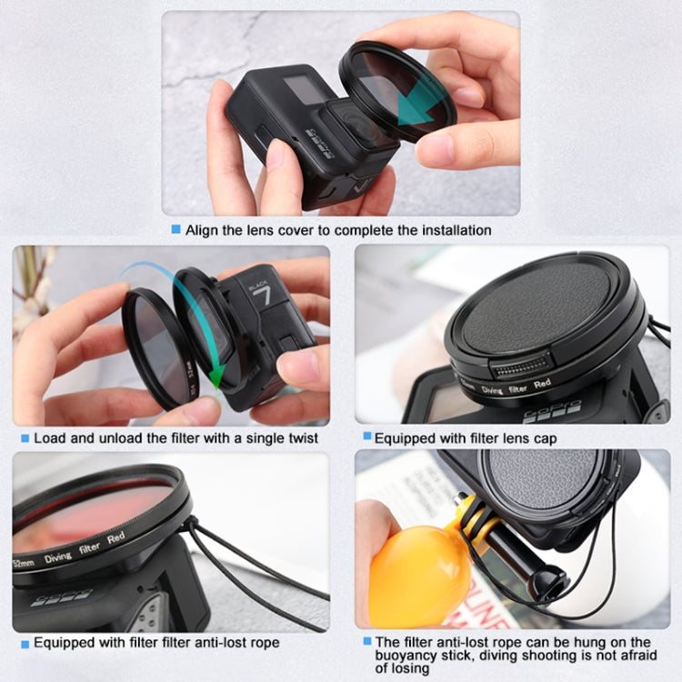 RUIGPRO for GoPro HERO 7/6 /5 Professional 52mm UV Lens Filter with Filter Adapter Ring & Lens Cap - free shipping - PMC TechLife - Order now!