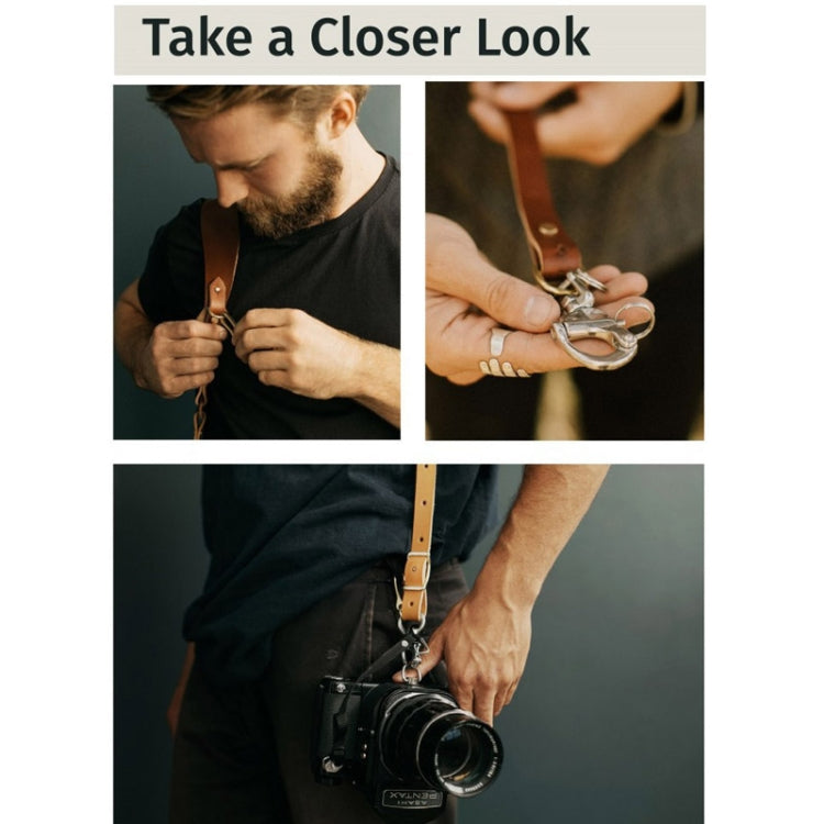 Quick Release Anti-Slip Shoulder Leather Harness Camera Strap with Metal Hook for SLR / DSLR Cameras (Left Shoulder) - free shipping - PMC TechLife - Order now!