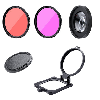 RUIGPRO for GoPro HERO8 58mm 16X Macro Lens + Red/Purple Diving Lens  Filter + Dive Housing Waterproof Case Kits with Filter Adapter Ring & Lens Cap - Lens Filter by RUIGPRO | Online Shopping South Africa | PMC Jewellery