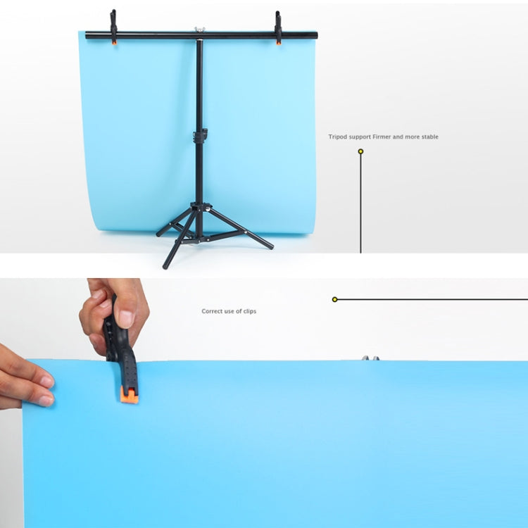 70x200cm T-Shape Photo Studio Background Support Stand Backdrop Crossbar Bracket Kit with 70x140cm Black / White PVC Backdrops - free shipping - PMC TechLife - Order now!