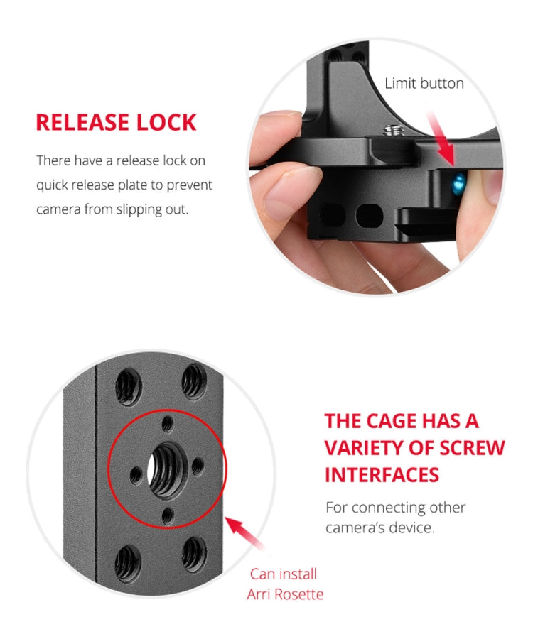 YELANGU C15-A YLG0711A-A01 Video Camera Cage Stabilizer for Nikon Z6 / Z7 (Black) - free shipping - PMC TechLife - Order now!