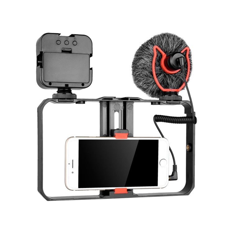 YELANGU PC202 YLG1801B Vlogging Live Broadcast LED Selfie Light Smartphone Video Rig Handle Stabilizer Bracket Kits with Microphone & Fill Light - free shipping - PMC TechLife - Order now!
