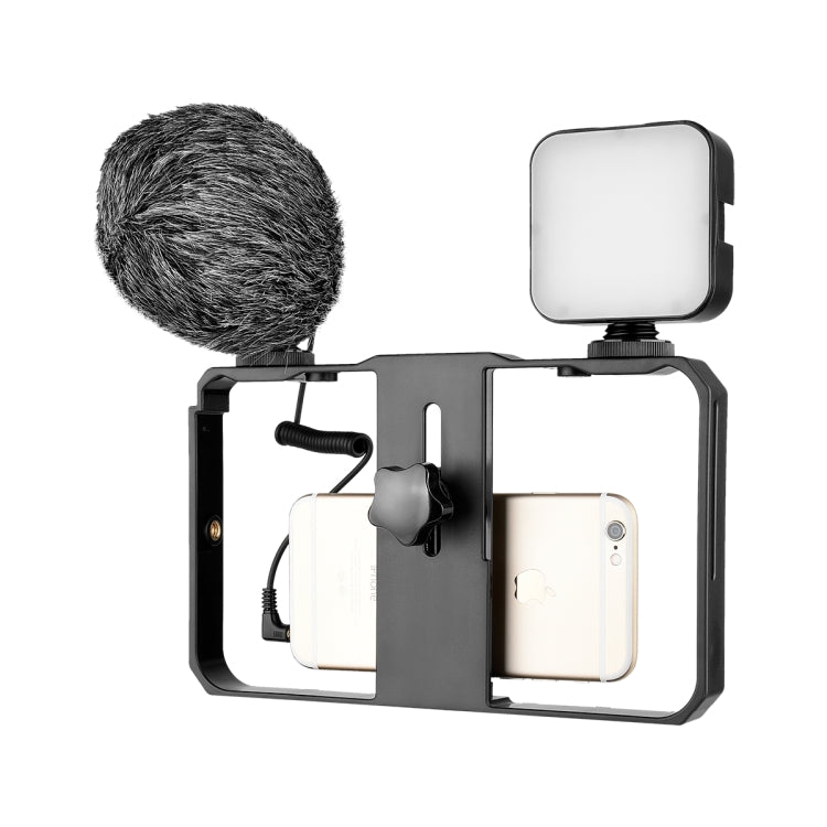 YELANGU PC202 YLG1801B Vlogging Live Broadcast LED Selfie Light Smartphone Video Rig Handle Stabilizer Bracket Kits with Microphone & Fill Light - free shipping - PMC TechLife - Order now!
