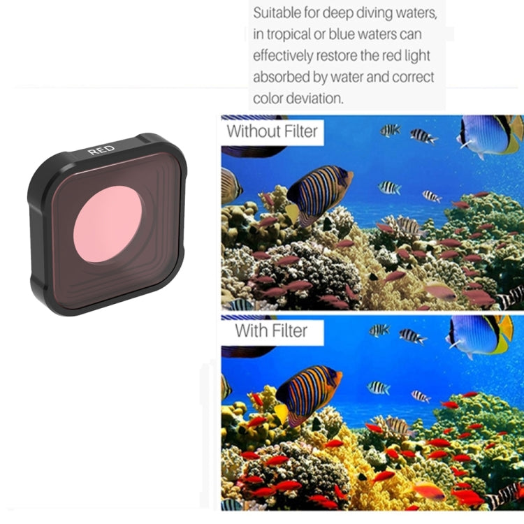 JSR KB Series Diving Color Lens Filter for GoPro HERO10 Black / HERO9 Black(Red) - Lens Filter by JSR | Online Shopping South Africa | PMC Jewellery | Buy Now Pay Later Mobicred