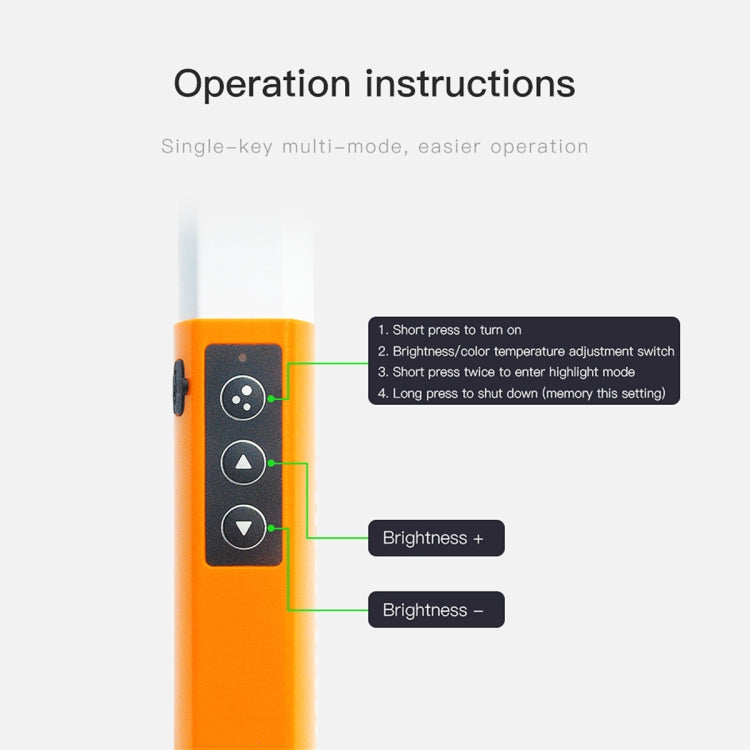 LUXCeO Q508D Dual Color Temperature Photo LED Stick Video Light Handheld LED Fill Light Flash Lighting Lamp(Orange) - free shipping - PMC TechLife - Order now!