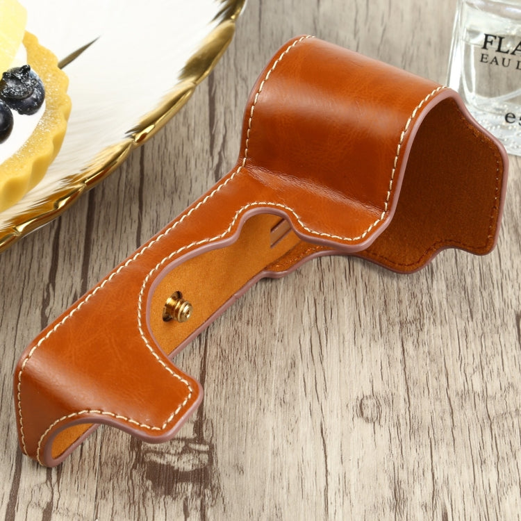 1/4 inch Thread PU Leather Camera Half Case Base for FUJIFILM X-S10 (Brown) - free shipping - PMC TechLife - Order now!