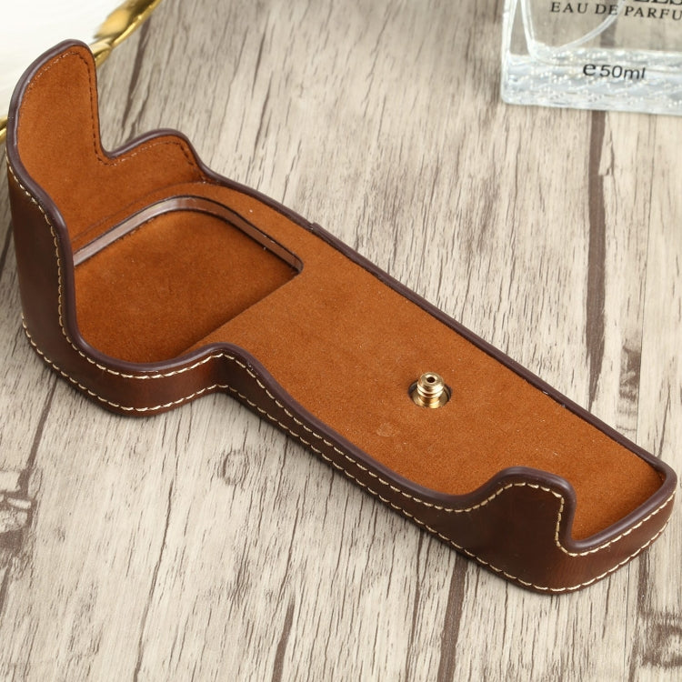 1/4 inch Thread PU Leather Camera Half Case Base for Canon EOS 90D (Coffee) - free shipping - PMC TechLife - Order now!