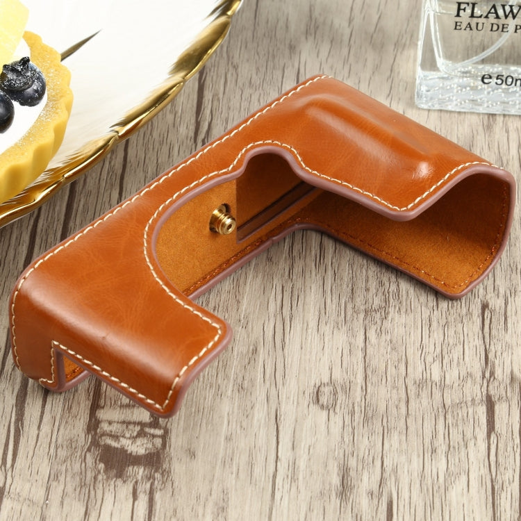 1/4 inch Thread PU Leather Camera Half Case Base for FUJIFILM XE4 (Brown) - free shipping - PMC TechLife - Order now!