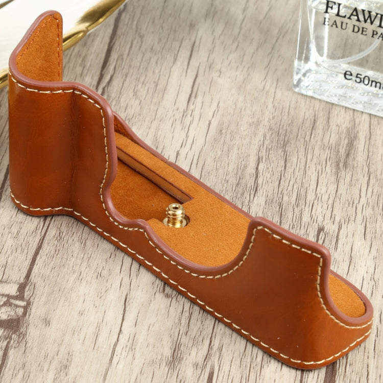 1/4 inch Thread PU Leather Camera Half Case Base for FUJIFILM XT200 (Brown) - free shipping - PMC TechLife - Order now!