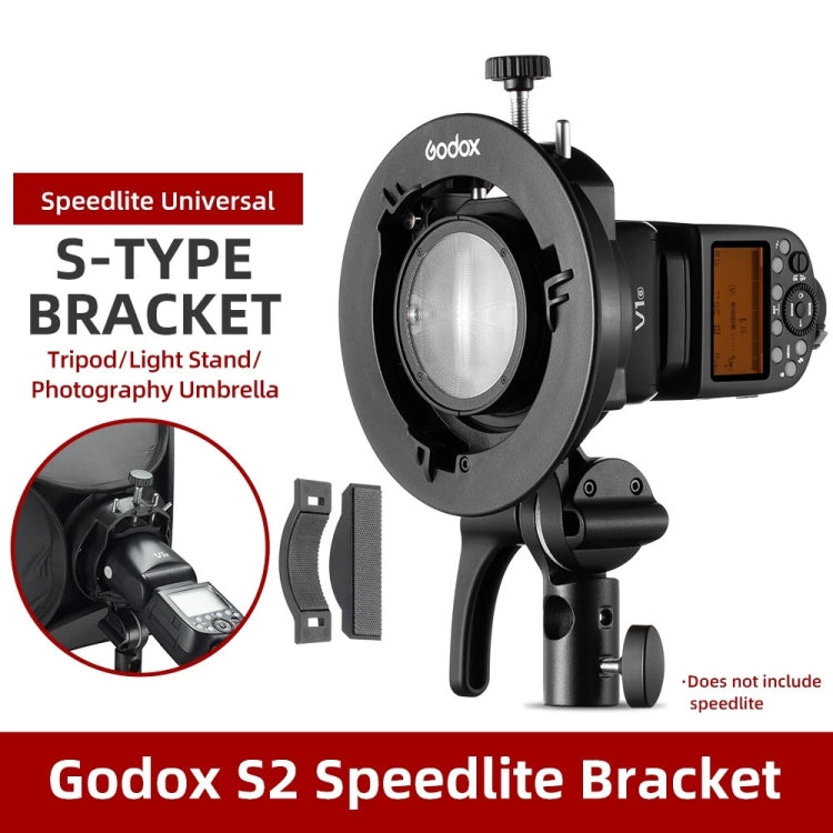 Godox S2 Speedlite S-Type Bracket Bowens Mount Flash S-type Holder Bracket (Black) - free shipping - PMC TechLife - Order now!