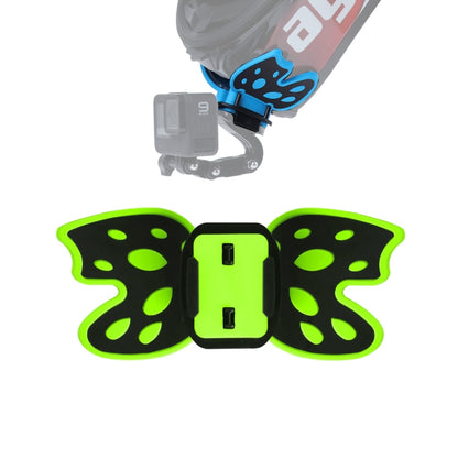 Butterfly Helmet Mount Adapter for GoPro Hero12 Black / Hero11 /10 /9 /8 /7 /6 /5, Insta360 Ace / Ace Pro, DJI Osmo Action 4 and Other Action Cameras(Fluorescent Green) - Helmet Mount by PMC Jewellery | Online Shopping South Africa | PMC Jewellery | Buy Now Pay Later Mobicred