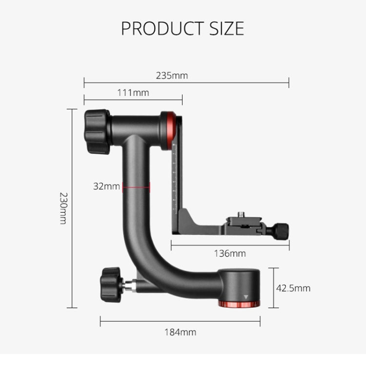 YELANGU  A201 360 Degree Horizontal Gimbal Tripod Head for DV and SLR Cameras (Black) - free shipping - PMC TechLife - Order now!