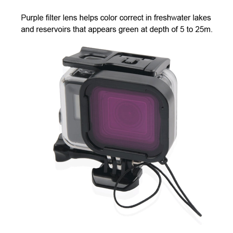 45m Waterproof Housing Protective Case + Touch Screen Back Cover for GoPro NEW HERO /HERO6 /5, with Buckle Basic Mount & Screw & (Purple, Red, Pink) Filters, No Need to Remove Lens (Transparent) - Waterproof Cases by PMC Jewellery | Online Shopping South Africa | PMC Jewellery | Buy Now Pay Later Mobicred
