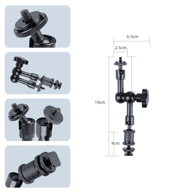 7 inch Adjustable Friction Articulating Magic Arm + Large Claws Clips with Phone Clamp (Black) - Camera Gimbal by PMC Jewellery | Online Shopping South Africa | PMC Jewellery