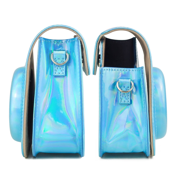 Aurora Color Leather Case Full Body Camera Bag with Shoulder Strap for FUJIFILM Instax mini 11(Blue) - Leather Bag by PMC TechLife | Online Shopping South Africa | PMC TechLife | Buy Now Pay Later Mobicred
