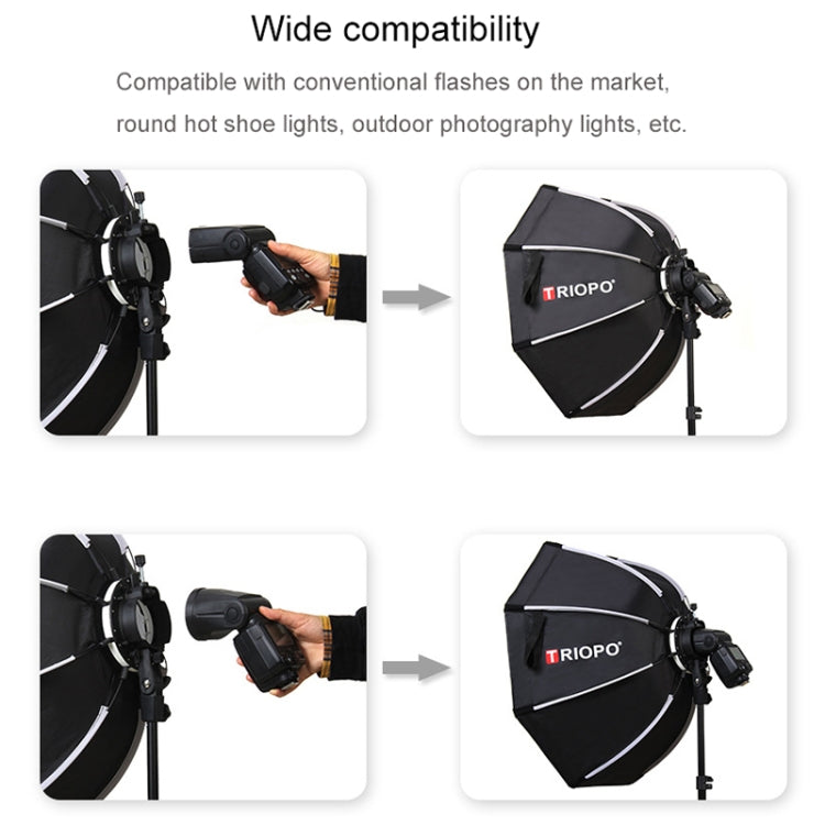 TRIOPO KX90 90cm Dome Speedlite Flash Octagon Parabolic Softbox Diffuser (Black) - free shipping - PMC TechLife - Order now!