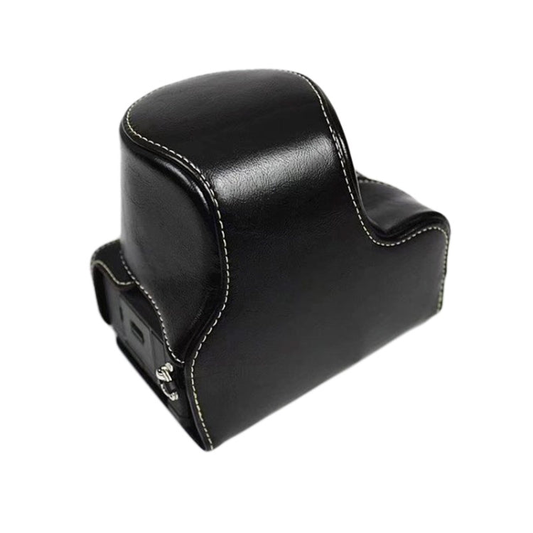 Full Body Camera PU Leather Case Bag for Sony LCE-7C / Alpha 7C / A7C 28-60mm / 40.5mm Lens(Black) - Leather Bag by PMC TechLife | Online Shopping South Africa | PMC TechLife | Buy Now Pay Later Mobicred