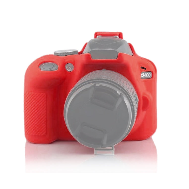Soft Silicone Protective Case for Nikon D3400 / D3300 (Red) - Protective Case by PMC TechLife | Online Shopping South Africa | PMC TechLife | Buy Now Pay Later Mobicred