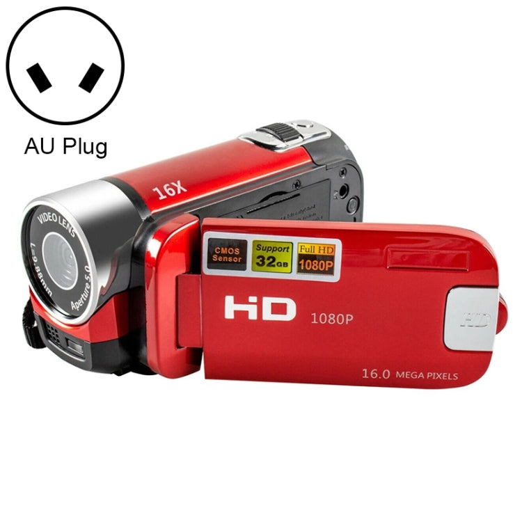 16X Digital Zoom HD 16 Million Pixel Home Travel DV Camera, AU Plug (Red) - Video Cameras by PMC TechLife | Online Shopping South Africa | PMC TechLife | Buy Now Pay Later Mobicred