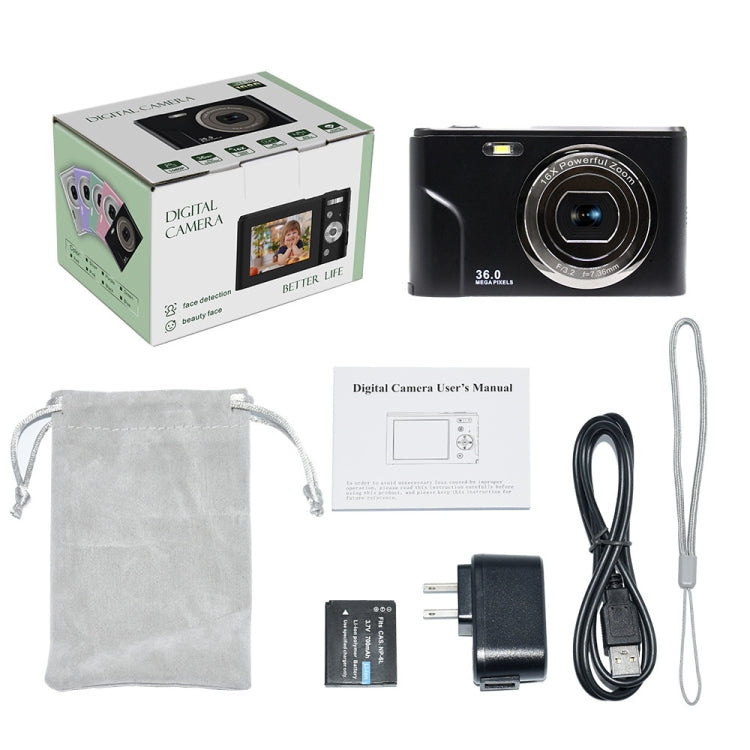DC311 2.4 inch 36MP 16X Zoom 2.7K Full HD Digital Camera Children Card Camera, US Plug(Green) - Children Cameras by PMC TechLife | Online Shopping South Africa | PMC TechLife | Buy Now Pay Later Mobicred