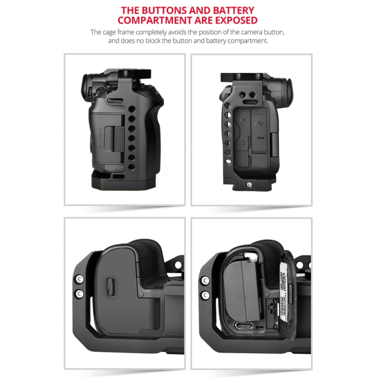 YELANGU C22 YLG0334B Video Camera Cage Stabilizer with Handle for Canon EOS R5/R6 (Black) - free shipping - PMC TechLife - Order now!