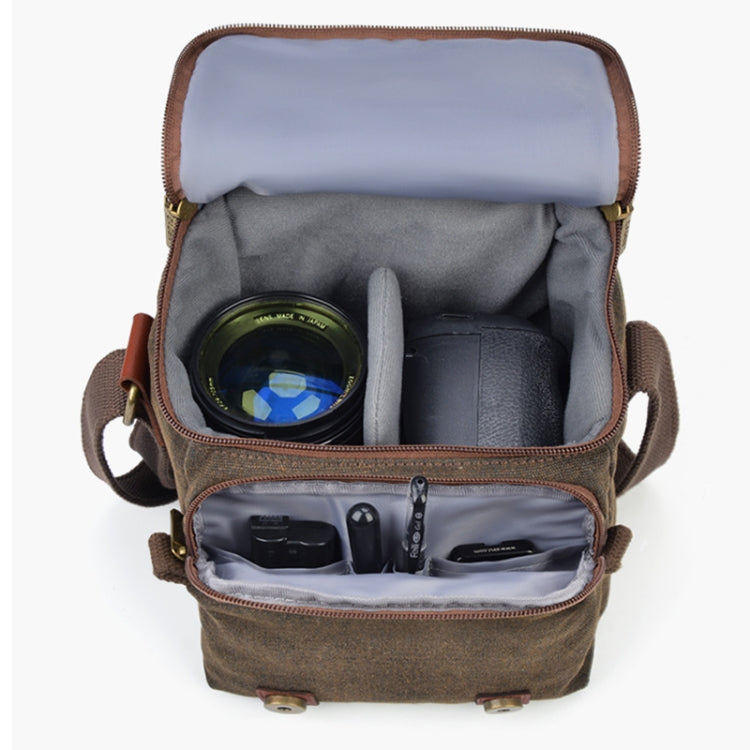 CADEN N1 Large Retro Multifunctional Canvas Waterproof Digital Camera Photography Shoulder Bag(Coffee) - free shipping - PMC TechLife - Order now!